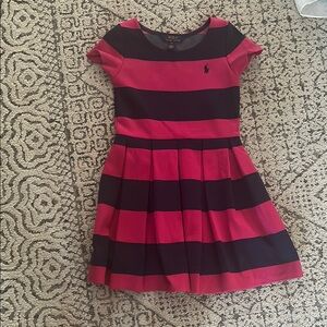 Ralph Lauren Pink and Black Striped Kids Dress